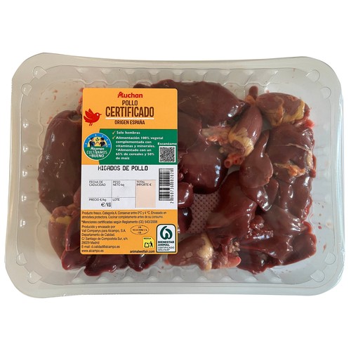 ALCAMPO CULTIVAMOS LO BUENO Higaditos y corazones de pollo certificado.