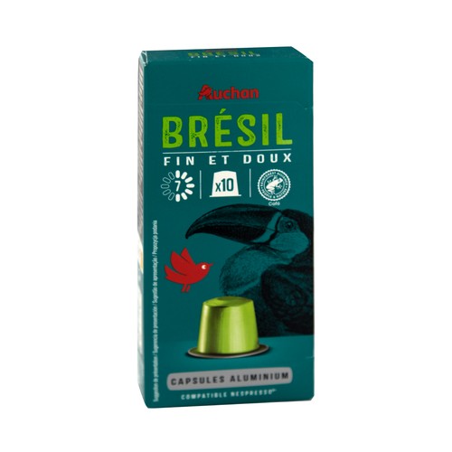 PRODUCTO ALCAMPO Café en cápsulas origen Brasil, intensidad 7 10 uds.
