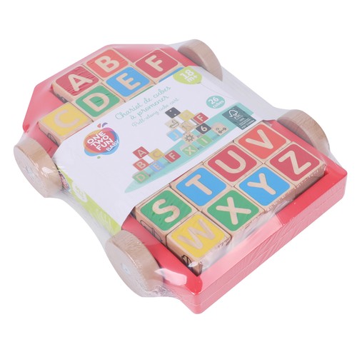 Carro Arrastre 25 Bloque Madera +18 Meses ONE, TWO FUN Baby