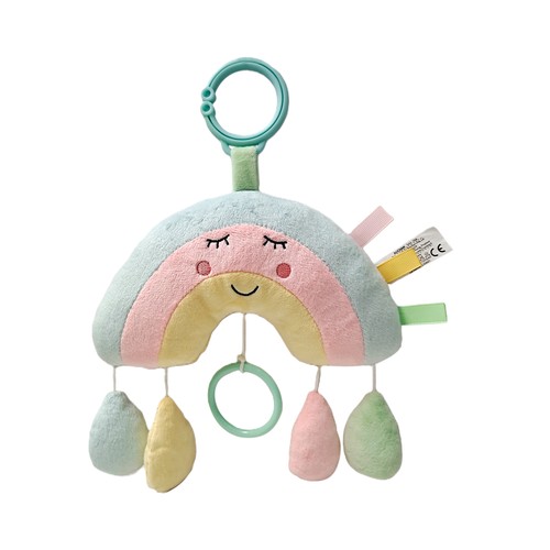 Peluche suave colgante con caja de música Arcoíris, Sol o Nube para cuna o carro, juguete bebé desarrollo cognitivo y auditivo, modelos surtidos +0 Meses ONE, TWO FUN Baby