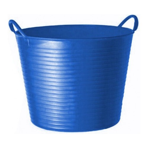 Cubo flexible multiuso de plástico virgen de color azul, con capacidad de 26 litros y para uso alimentario ALTUNA.