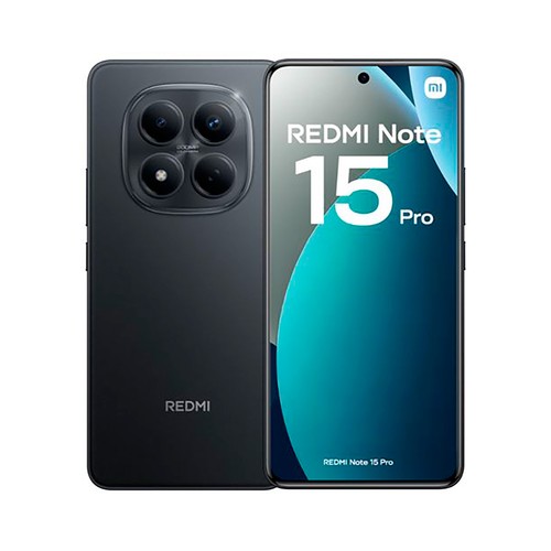 Smartphone XIAOMI Redmi Note 15 Pro 4G, 256GB, 8GB RAM, color negro, pantalla 17,19cm (6,77")..
