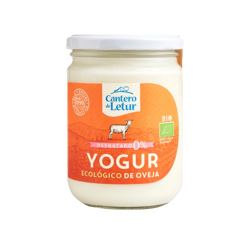 Yogur de oveja natural ecológico desnatado ecológico CANTERO DE LETUR 420 g.