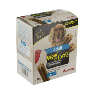 PRODUCTO ALCAMPO Snacks dental para perros adultos talla mediana AUCHAN EXPERT DENTAL CARE 28 uds. 720 g.