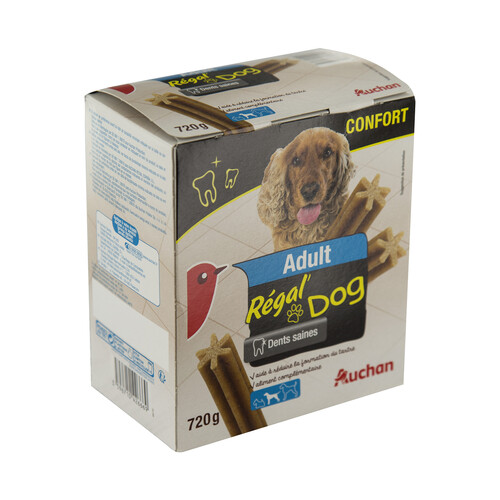PRODUCTO ALCAMPO Snacks dental para perros adultos talla mediana AUCHAN EXPERT DENTAL CARE 28 uds. 720 g.