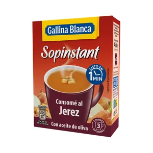 GALLINA BLANCA Sopinstant Consomé al Jerez con picatostes 3 uds. 15,5 g.