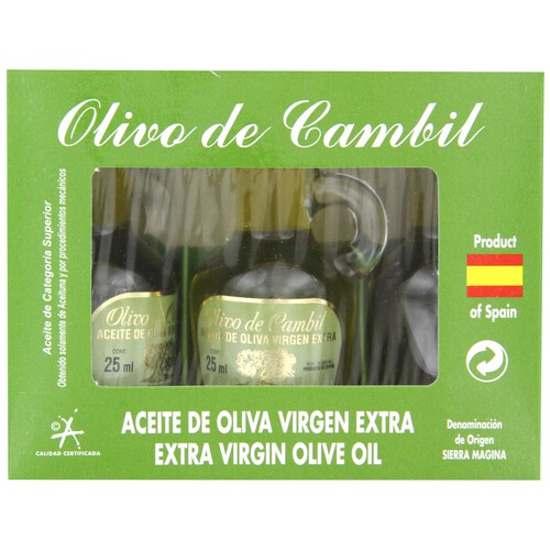 OLIVO DE CAMBIL Aceite de oliva virgen extra 25 ml. 3 uds.