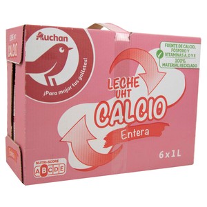 precios Auchan Leche Entera De Vaca, Enriquecida Con Calcio 6 X 1 L. Producto Alcampo en Alcampo