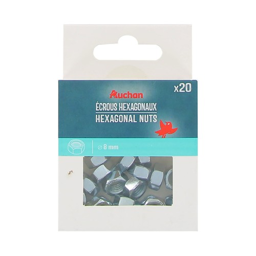 Tuerca hexagonal 8 mm  20 uds. AUCHAN.