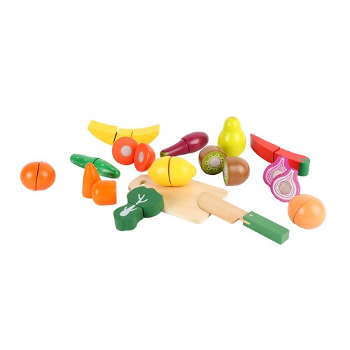 Cubo con 15 juguetes de comida de madera, ONE TWO FUN ALCAMPO - Main Image