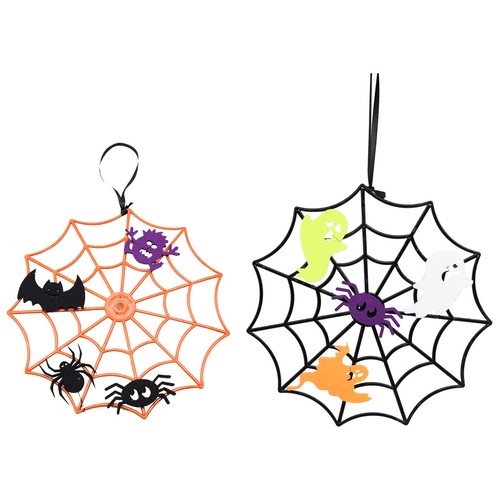 Telaraña 26x26cm decorativa, naranja o negro. ACTUEL