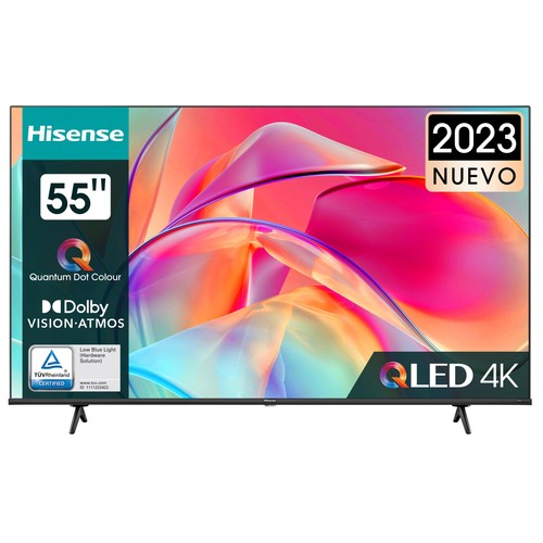 Televisión 139,7 cm (55") QLED HISENSE 55E7KQ 4K, HDR10+, SMART TV, WIFI, BLUETOOTH, TDT HD, USB reproductor, 3HDMI, 60HZ.