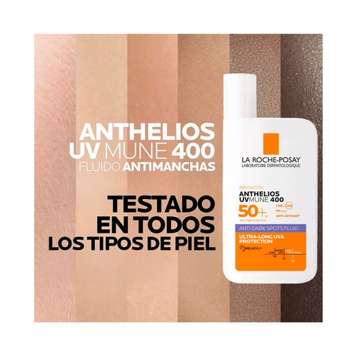 LA ROCHE POSAY Anthelios uvmune 400 Protector solar facial antimanchas con FPS 50+ (muy alto) 50 ml.