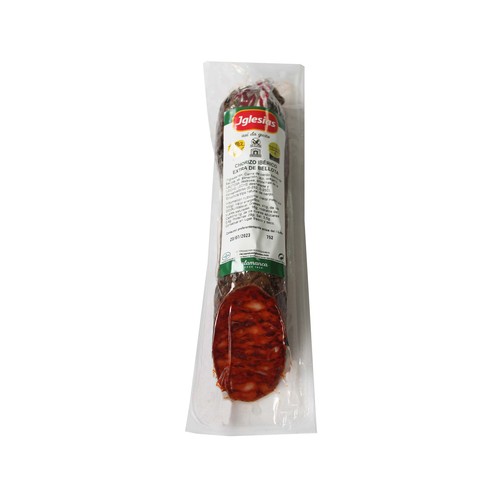IGLESIAS Chorizo cular Ibérico de Bellota media pieza. - Loncha fina 1 mm