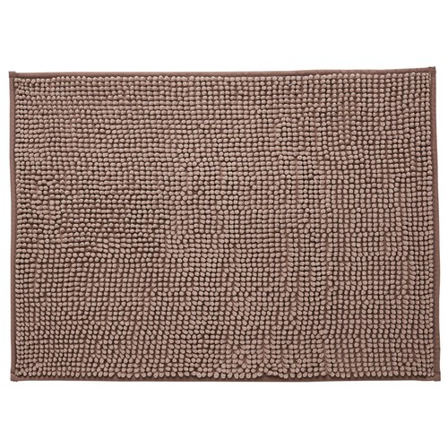 Alfombra de baño de chenilla color marrón, 50x70cm., 900/m², ACTUEL.