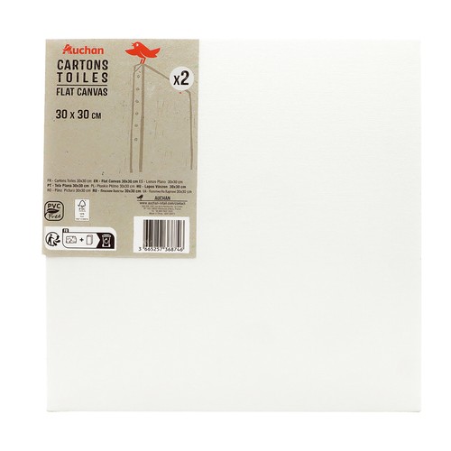 2 lienzos de 30x30cm, AUCHAN.