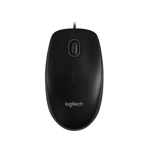 Ratón con cable, color negro, LOGITECH B100