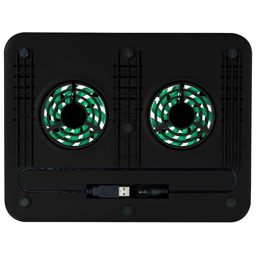 Base refrigeradora PC TRUST CYCLONE, 2 ventiladores, inclinable.
