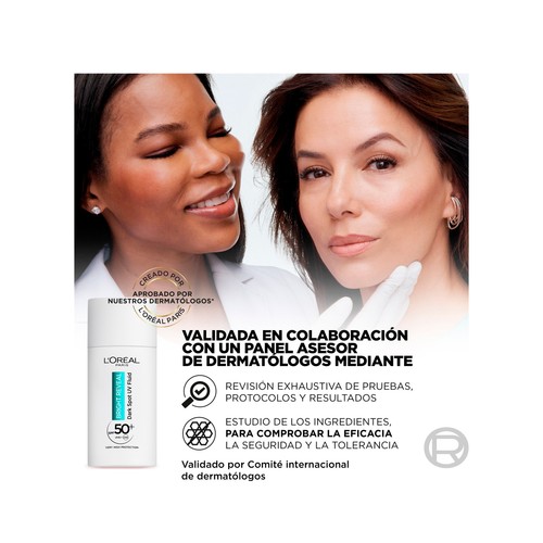 L´ORÉAL PARIS Bright reveal Fluido hidratante y anti-manchas, con FPS 50+ 50 ml.