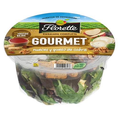 Ensalada Gourmet con nueces y queso de cabra FLORETTE 180 g.