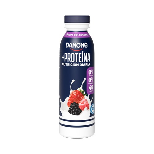 DANONE + Proteína Leche fermentada desnatada con frutos del bosque, edulcorantes y rica en proteinas 265 ml.