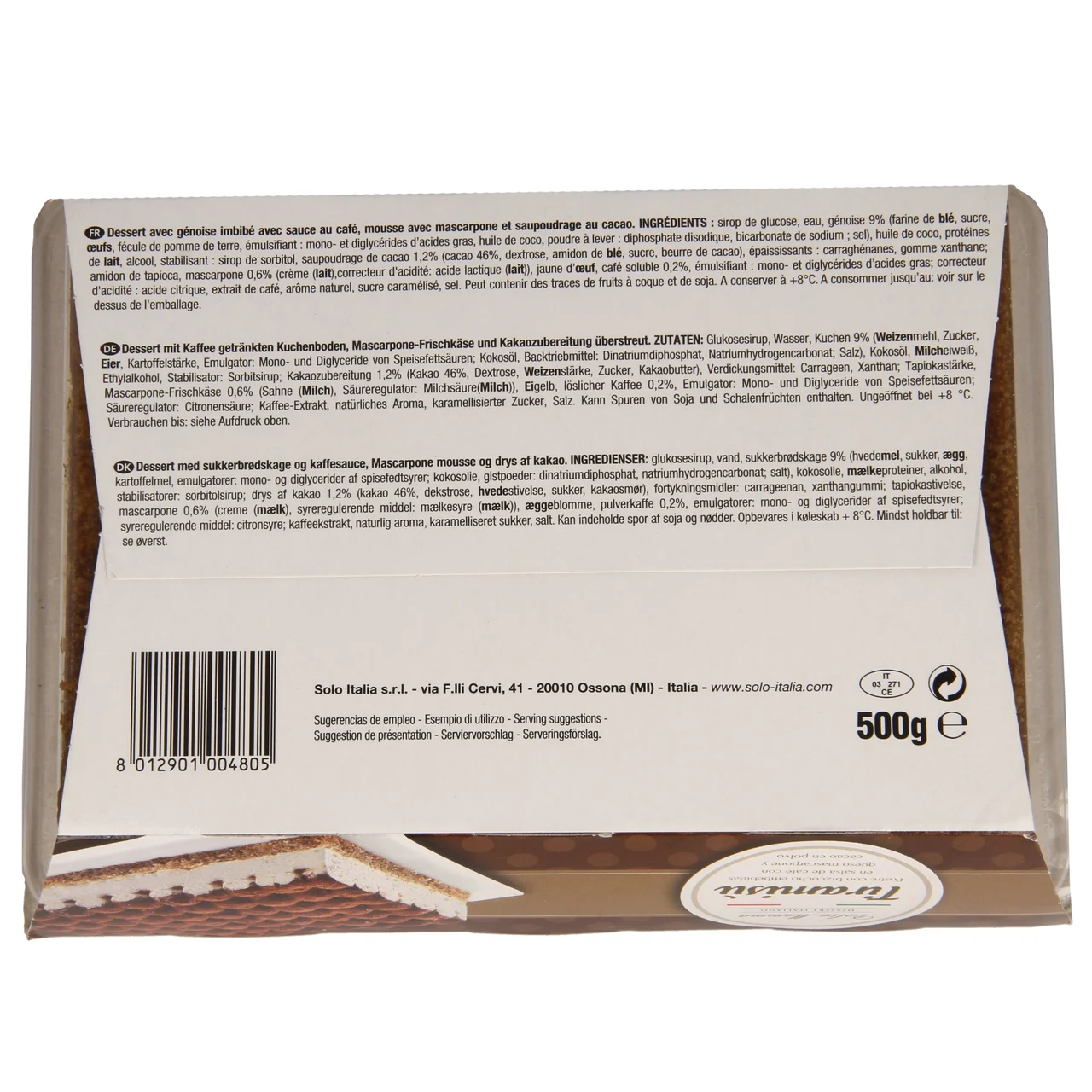 DOLCE MAMMA Tiramisú al estilo italiano DOLCE MAMMA 500 g.
