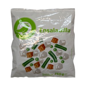 Imagen de PRODUCTO ECONÓMICO ALCAMPO Ensaladilla (Patatas, guisantes, zanahorias y judias verdes) PRODUCTO ECONÓMICO ALCAMPO 750 g.