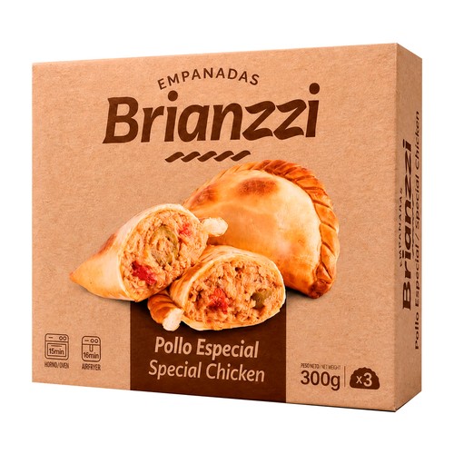 BRIANZZI Empanada argentina de pollo 3 uds. 300 g.