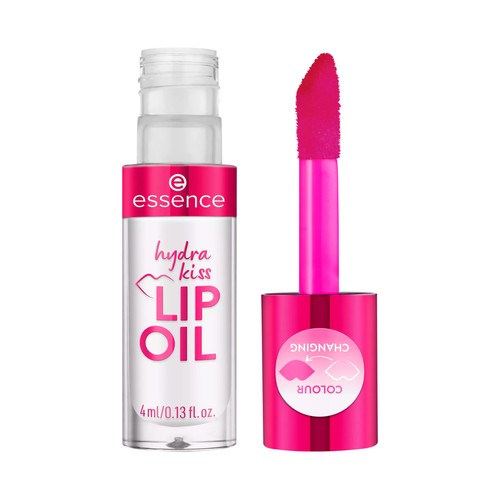 ESSENCE Hydra kiss tono 06 Cranberry is back (rosa) Aceite de labios transparente.