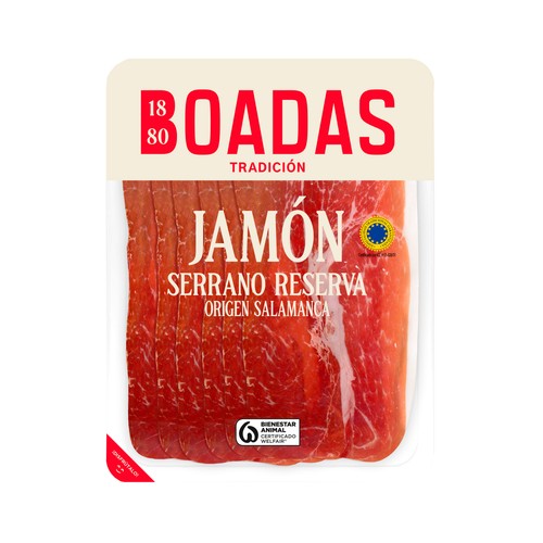 BOADAS Jamón curado reserva (curación de 14 meses), cortado en cómodas lonchas BOADAS 100 g.