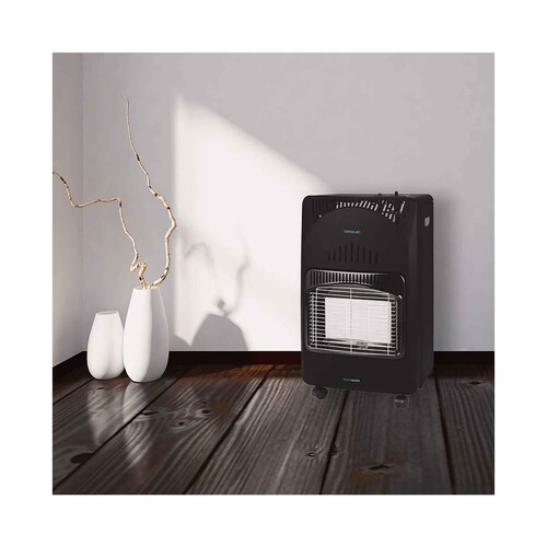 Estufa de gas butano CECOTEC ReadyWarm 4000 Slim Fold, potencia de calentamiento: 4200W, encendido automático, panel cerámico.