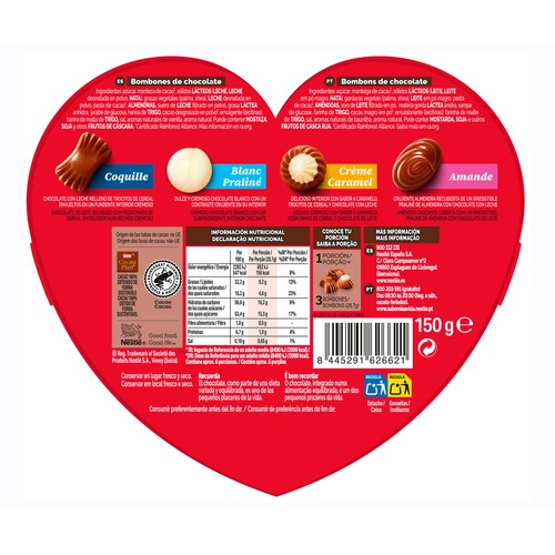 NESTLÉ Bombones caja roja corazón 150 g.