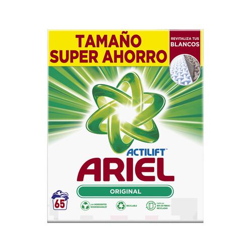 ARIEL Detergente en polvo ARIEL ACTILIFT 65 dosis.