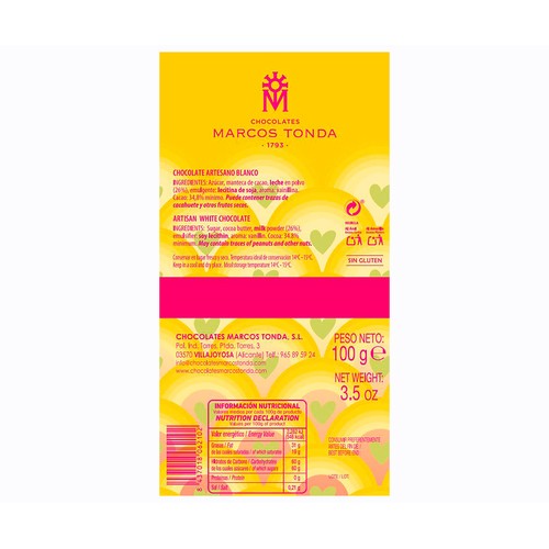 AGATHA RUIZ DE LA PRADA Tableta de chocolate blanco 100 g.