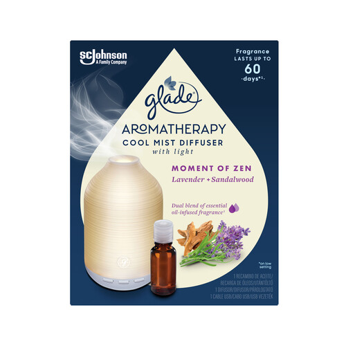 GLADE Difusor aparato Moment of Zen (lavanda + sándalo) GLADE AROMATHERAPY 17,4 ml.