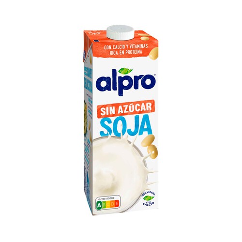ALPRO Bebida de soja 100% vegetal, sin azúcar y rica en proteína vegetal 1 l.