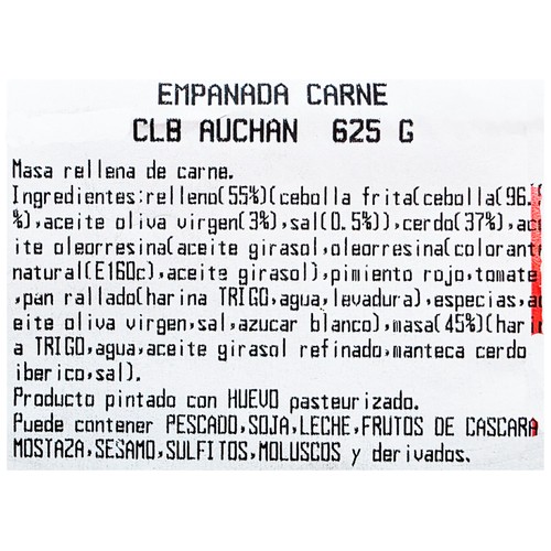 ALCAMPO CULTIVAMOS LO BUENO Empanada de carne 625 g.