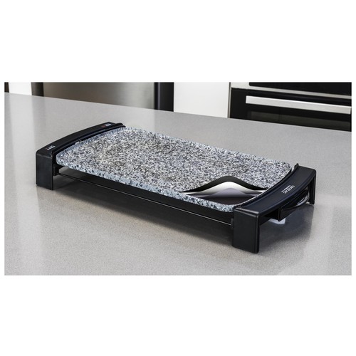 Plancha de asar CECOTEC Rock and Water 2500, 2150W, piedra Rockstone 45x25cm.
