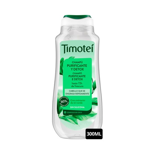 TIMOTEI Champú purificante y detox para cabellos que se engrasan rápidamente 300 ml.