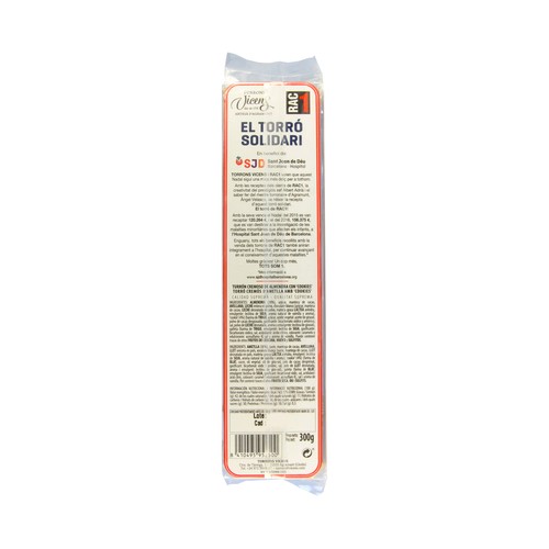 VICENS Turrón cremoso de almendra con cookies 300 g.