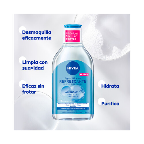 NIVEA Agua micelar desmaquilladora de rostro y ojos, para pieles normales a mixtas NIVEA Micell air 400 ml.