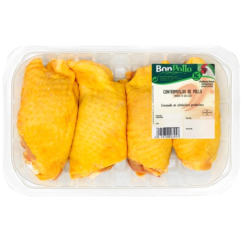 BONPOLLO Contramuslos con piel de pollo amarillo gallego Bandeja