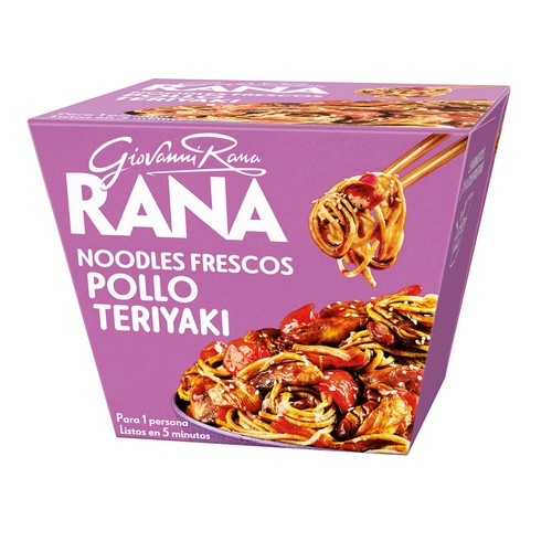 RANA Noodles frescos con pollo Teriyaki, listos en 5 minutos 357 g.