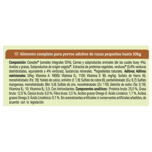 FRISKIES Comida para perro mini rica en buey 3 kg.
