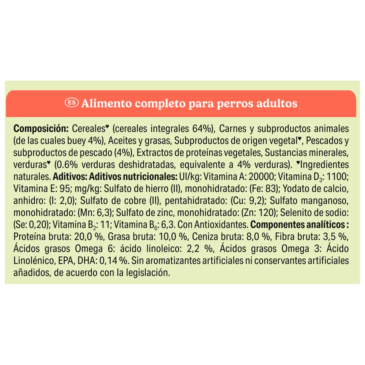 Comida para perros adultos a base de buey y pescado 3 kg