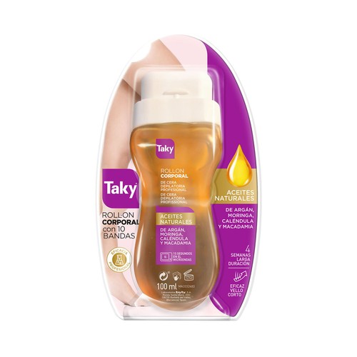 TAKY Cera tibia con aceites naturales y cómodo aplicador en roll - on 100 ml.