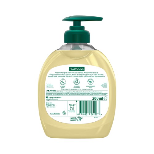PALMOLIVE Jabón de manos líquido sin jabón, enriquecido con proteínas de leche y miel PALMOLIVE Naturals 300 ml.