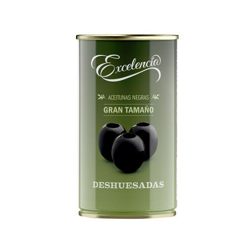 EXCELENCIA Aceitunas negras sin hueso EXCELENCIA lata de 150 g.