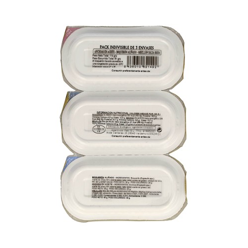ARTEIÑAKI Tripack de boquerones, anchoas y mejillones 114 g.