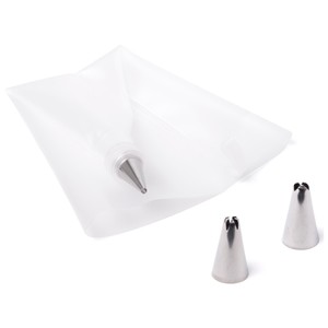 Imagen de Manga pastelera de plástico con 7 boquillas de acero inoxidable, ACTUEL.